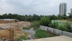 When rain falls in Gurugram, the natural topography of the region causes the water to flow toward Najafgarh in New Delhi, and the channel which allows this flow is the Badshahpur drain.(HT File Photo) When rain falls in Gurugram, the natural topography of the region causes the water to flow toward Najafgarh in New Delhi, and the channel which allows this flow is the Badshahpur drain.(HT File Photo)