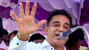 Kamal Haasan declared “All candidates are my faces. I am proud carrying the palanquin rather than sit in it.”(PTI) Kamal Haasan declared “All candidates are my faces. I am proud carrying the palanquin rather than sit in it.”(PTI)