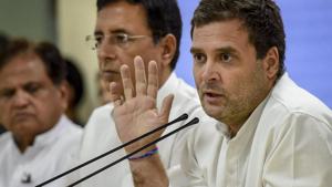 Congress has set a minimum income guarantee line of <span class='webrupee'>₹</span>12,000, akin to a poverty line.(PTI File Photo) Congress has set a minimum income guarantee line of <span class='webrupee'>₹</span>12,000, akin to a poverty line.(PTI File Photo)