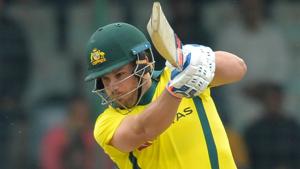 Aaron Finch plays a shot.(AFP) Aaron Finch plays a shot.(AFP)