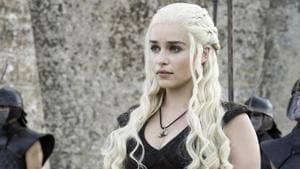 Emilia Clarke as Daenerys Targaryen in a still from HBO’s Game of Thrones.