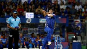 Rasikh Salaam makes his debut for Mumbai Indians(Twitter/Mumbai Indians) Rasikh Salaam makes his debut for Mumbai Indians(Twitter/Mumbai Indians)