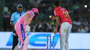 Ravichandran Ashwin dismissed Jos Buttler during their Indian Premier League (IPL) match.(IPL) Ravichandran Ashwin dismissed Jos Buttler during their Indian Premier League (IPL) match.(IPL)