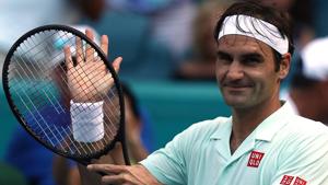 Roger Federer of Switzerland celebrates match point against Filip Krajinovic of Serbia.(AFP)