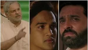 Stills from the trailer of the new web series called Modi Journey of a Common Man.