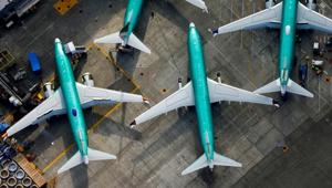 An aerial photo shows Boeing 737 MAX airplanes parked on the tarmac at the Boeing Factory in Renton, Washington on March 21.(REUTERS) An aerial photo shows Boeing 737 MAX airplanes parked on the tarmac at the Boeing Factory in Renton, Washington on March 21.(REUTERS)