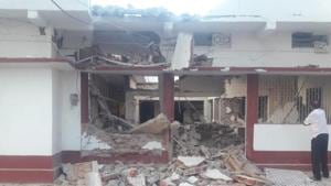 The house of former Bihar MLC and BJP leader Anuj Kumar was blown up by Maoists on March 27.(HT Photo) The house of former Bihar MLC and BJP leader Anuj Kumar was blown up by Maoists on March 27.(HT Photo)
