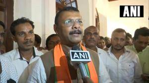 Pauskar and another Maharahstrawadi Gomantak Party (MGP) MLA, Manohar Ajgaonkar, quit the regional party and joined the BJP in the early hours of Wednesday.(ANI/Twitter) Pauskar and another Maharahstrawadi Gomantak Party (MGP) MLA, Manohar Ajgaonkar, quit the regional party and joined the BJP in the early hours of Wednesday.(ANI/Twitter)