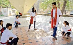 FC Creators, which is the drama group of Fergusson College will be staging street plays about voter awareness all over the city, particularly at prominent chowks like Good Luck chowk and Mandai chowk, starting from April first week.(Milind Saurkar/HT Photo) FC Creators, which is the drama group of Fergusson College will be staging street plays about voter awareness all over the city, particularly at prominent chowks like Good Luck chowk and Mandai chowk, starting from April first week.(Milind Saurkar/HT Photo)