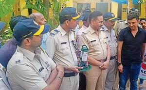 Additionally, the police station has dedicated a 3,000-sq-ft plot to create an urban forest on the station premise.(HT photo) Additionally, the police station has dedicated a 3,000-sq-ft plot to create an urban forest on the station premise.(HT photo)