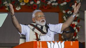 Prime Minister Narendra Modi on Friday resorted to puns even as he hit out at the Andhra Pradesh chief minister K Chandrababu Naidu at a public meeting in Kurnool.(PTI Photo) Prime Minister Narendra Modi on Friday resorted to puns even as he hit out at the Andhra Pradesh chief minister K Chandrababu Naidu at a public meeting in Kurnool.(PTI Photo)