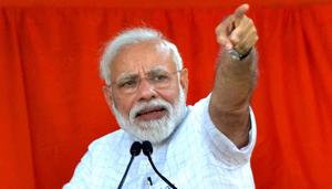 Prime Minister Narendra Modi addresses a public meeting for election campaigns ahead of Lok Sabha polls, in Kurnool district of Andhra Pradesh, Friday, March 29, 2019.(PTI file photo) Prime Minister Narendra Modi addresses a public meeting for election campaigns ahead of Lok Sabha polls, in Kurnool district of Andhra Pradesh, Friday, March 29, 2019.(PTI file photo)