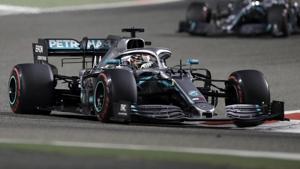 Mercedes driver Lewis Hamilton of Britain steers his car during the Bahrain Formula One Grand Prix.(AP) Mercedes driver Lewis Hamilton of Britain steers his car during the Bahrain Formula One Grand Prix.(AP)