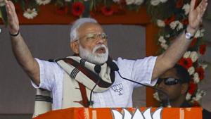 Modi will also address BJP workers and the general public after which he will interact with people at different locations through video conferencing.(PTI file photo) Modi will also address BJP workers and the general public after which he will interact with people at different locations through video conferencing.(PTI file photo)