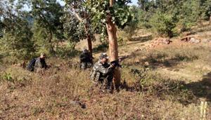 Reinforcement was rushed to the spot and the injured personnel were evacuated from the forest.(HT File Photo) Reinforcement was rushed to the spot and the injured personnel were evacuated from the forest.(HT File Photo)