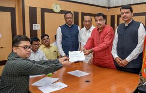 With the contest with Patole being described as a “neck-and-neck” race, it’s more than that for Gadkari – whose prestige is at stake in the city that saw him climb up the ranks of the saffron outfit and the national political stage.(PTI) With the contest with Patole being described as a “neck-and-neck” race, it’s more than that for Gadkari – whose prestige is at stake in the city that saw him climb up the ranks of the saffron outfit and the national political stage.(PTI)