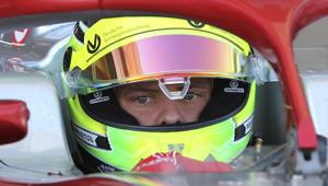 Mick Schumacher prepares for the test drive.(AP) Mick Schumacher prepares for the test drive.(AP)