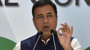 Congress party national spokesperson Randeep Singh Surjewala said that the cash was being counted in the presence of Election Commission’s Expenditure officer Smrita Kaur Gill and DC Pasighat Kinny Singh and various police officers immediately after the raids.(Sonu Mehta/HT PHOTO) Congress party national spokesperson Randeep Singh Surjewala said that the cash was being counted in the presence of Election Commission’s Expenditure officer Smrita Kaur Gill and DC Pasighat Kinny Singh and various police officers immediately after the raids.(Sonu Mehta/HT PHOTO)