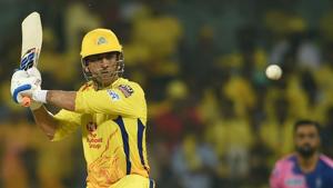 CSK skipper MS Dhoni in action against Rajasthan Royals.(PTI) CSK skipper MS Dhoni in action against Rajasthan Royals.(PTI)