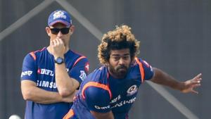 Mumbai Indians (MI) player Lasith Malinga during a training session.(PTI) Mumbai Indians (MI) player Lasith Malinga during a training session.(PTI)