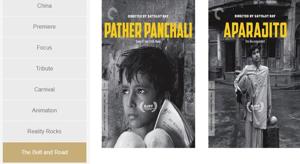Satyajit Ray’s three movies from the Apu Triology have been clubbed in the belt and Road category at the Beijing Film fest.(Screngrab/BJIFF) Satyajit Ray’s three movies from the Apu Triology have been clubbed in the belt and Road category at the Beijing Film fest.(Screngrab/BJIFF)