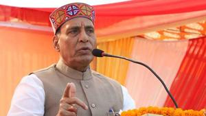 The Union Home Minister appealed to the people of Bulandshahr to vote for the BJP in the Lok Sabha polls.(HT PHOTO) The Union Home Minister appealed to the people of Bulandshahr to vote for the BJP in the Lok Sabha polls.(HT PHOTO)