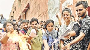 Case was filed on Jan 14 against ex-JNU students’ union head Kanhaiya Kumar and nine others, for allegedly shouting anti-India slogans.(Hindustan Times) Case was filed on Jan 14 against ex-JNU students’ union head Kanhaiya Kumar and nine others, for allegedly shouting anti-India slogans.(Hindustan Times)