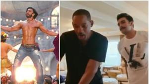 Will Smith and Ranveer Singh in a viral video clip. Will Smith and Ranveer Singh in a viral video clip.