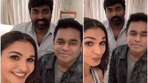 Andrea Jeremiah and Vijay Sethupathi have dubbed in Tamil for Avengers: Endgame.(Instagram) Andrea Jeremiah and Vijay Sethupathi have dubbed in Tamil for Avengers: Endgame.(Instagram)