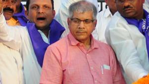 Bharip Bahujan Mahasangh president Prakash Ambedkar has been booked for ‘objectionable remarks’ against the Election Commission.(ANI) Bharip Bahujan Mahasangh president Prakash Ambedkar has been booked for ‘objectionable remarks’ against the Election Commission.(ANI)