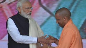 Prime Minister Narendra Modi with Uttar Pradesh chief minister Yogi Adityanath.(Photo: Manoj Yadav / Hindustan Times) Prime Minister Narendra Modi with Uttar Pradesh chief minister Yogi Adityanath.(Photo: Manoj Yadav / Hindustan Times)