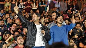 Kanhaiya Kumar, former president of Jawaharlal Nehru University Students’ Union who was arrested on sedition charges, addresses students after his release in New Delhi on March 3, 2016.(HT File) Kanhaiya Kumar, former president of Jawaharlal Nehru University Students’ Union who was arrested on sedition charges, addresses students after his release in New Delhi on March 3, 2016.(HT File)