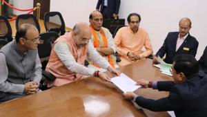BJP National president Amit Shah filed his nomination from Gandhinagar Lok Sabha constituency on March 31.(ANI) BJP National president Amit Shah filed his nomination from Gandhinagar Lok Sabha constituency on March 31.(ANI)