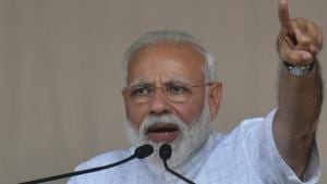 Prime Minister Narendra Modi addressing a public rally.(HT Photo/Samir Jana) Prime Minister Narendra Modi addressing a public rally.(HT Photo/Samir Jana)