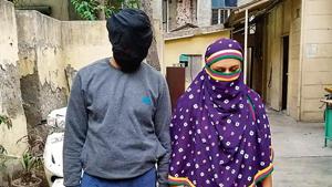 Ramanjeet Kaur, alias Rinkle. With Ramneek Singh after their arrest last month.(Delhi Police) Ramanjeet Kaur, alias Rinkle. With Ramneek Singh after their arrest last month.(Delhi Police)
