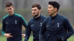 Tottenham's Son Heung-min during training.(Action Images via Reuters) Tottenham's Son Heung-min during training.(Action Images via Reuters)