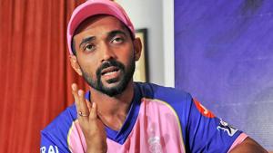 Rajasthan Royals skipper Ajinkya Rahane addresses the media.(PTI) Rajasthan Royals skipper Ajinkya Rahane addresses the media.(PTI)