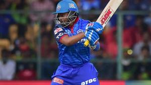 Delhi Capitals (DC) batsman Prithvi Shaw plays a shot.(PTI) Delhi Capitals (DC) batsman Prithvi Shaw plays a shot.(PTI)