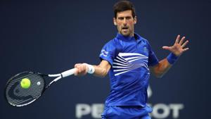 Novak Djokovic of Serbia in action against Roberto Bautista Agut of Spain during the Miami Open tennis(AFP) Novak Djokovic of Serbia in action against Roberto Bautista Agut of Spain during the Miami Open tennis(AFP)