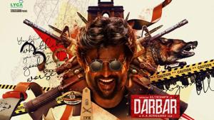 AR Murugadoss shared the first-look poster on Twitter of Rajinikanth starrer Darbar.(Twitter) AR Murugadoss shared the first-look poster on Twitter of Rajinikanth starrer Darbar.(Twitter)