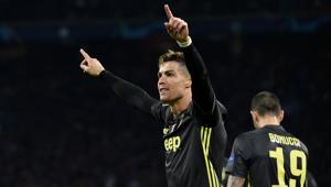Juventus' Portuguese forward Cristiano Ronaldo celebrates after scoring the opening goal during the UEFA Champions League first leg quarter-final football match between Ajax Amsterdam and Juventus FC(AFP) Juventus' Portuguese forward Cristiano Ronaldo celebrates after scoring the opening goal during the UEFA Champions League first leg quarter-final football match between Ajax Amsterdam and Juventus FC(AFP)