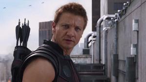 Jeremy Renner as Hawkeye/Clint Barton in a still from the Avengers. Jeremy Renner as Hawkeye/Clint Barton in a still from the Avengers.