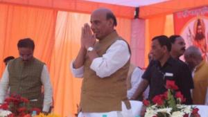 The Ram temple issue is in court and the apex court has formed a team for negotiations, said Rajnath Singh during the interview. The Ram temple issue is in court and the apex court has formed a team for negotiations, said Rajnath Singh during the interview.