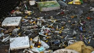 Delhi government hospitals and dispensaries are yet to get the mandated barcoding for tracking biomedical waste.(HT File Photo) Delhi government hospitals and dispensaries are yet to get the mandated barcoding for tracking biomedical waste.(HT File Photo)