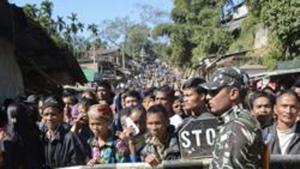 The EC had set up 15 exclusive polling booths in the village for Bru refugees from Mizoram who are housed in six camps in neighbouring Tripura.(AFP) The EC had set up 15 exclusive polling booths in the village for Bru refugees from Mizoram who are housed in six camps in neighbouring Tripura.(AFP)