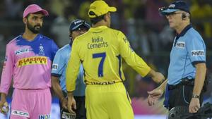 MS Dhoni talks to the umpires during the Indian Premier League 2019.(PTI) MS Dhoni talks to the umpires during the Indian Premier League 2019.(PTI)