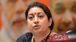 Union minister Smriti Irani is contesting the Lok Sabha elections from Amethi parliamentary seat against Congress president Rahul Gandhi.(ANI) Union minister Smriti Irani is contesting the Lok Sabha elections from Amethi parliamentary seat against Congress president Rahul Gandhi.(ANI)