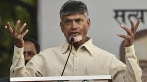 Andhra Pradesh chief minister and TDP president N Chandrababu Naidu on Saturday visited the EC office in New Delhi to complain the malfunctioning of Electronic Voting Machines (EVMs) during polling in the state on Thursday.(PTI File Photo) Andhra Pradesh chief minister and TDP president N Chandrababu Naidu on Saturday visited the EC office in New Delhi to complain the malfunctioning of Electronic Voting Machines (EVMs) during polling in the state on Thursday.(PTI File Photo)