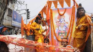 File Photo: Biswa Hindu Parisad (VHP) supporters took out rally with bikes and festoon of Ram to celebrate Ram Navami at Baghajatin, Jadavpur area in Kolkata, India, on Sunday, March 25, 2018. Lot of police were present in the rally. (Photo by Samir Jana/ Hindustan Times)(Samir Jana/HT PHOTO) File Photo: Biswa Hindu Parisad (VHP) supporters took out rally with bikes and festoon of Ram to celebrate Ram Navami at Baghajatin, Jadavpur area in Kolkata, India, on Sunday, March 25, 2018. Lot of police were present in the rally. (Photo by Samir Jana/ Hindustan Times)(Samir Jana/HT PHOTO)
