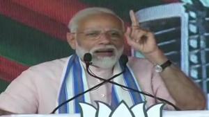 Prime Minister Narendra Modi addressing an election rally in Chhattisgarh’s Bhatapara on Tuesday. Prime Minister Narendra Modi addressing an election rally in Chhattisgarh’s Bhatapara on Tuesday.
